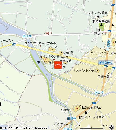 ザ・ビッグ豊後高田店付近の地図